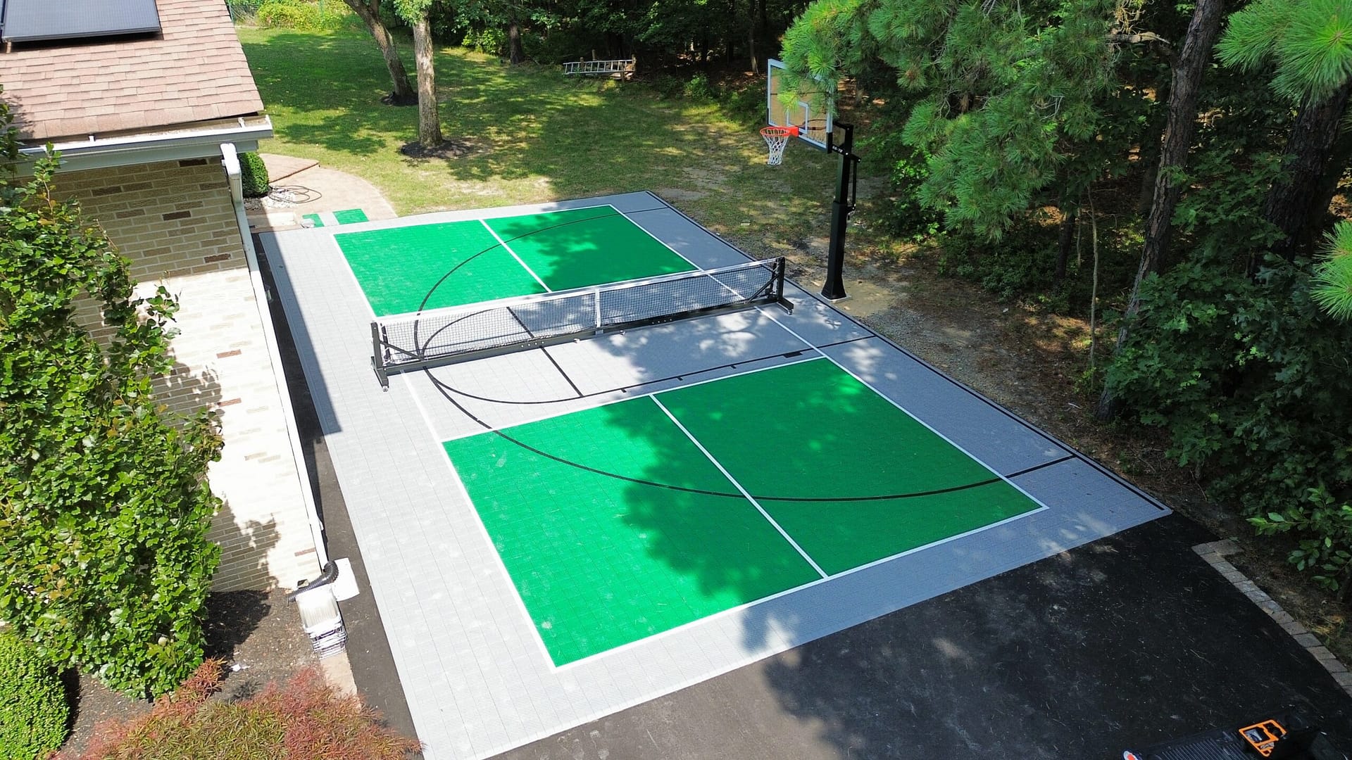 Aerial view of a My Backyard Sports Long Island court project in Suffolk County